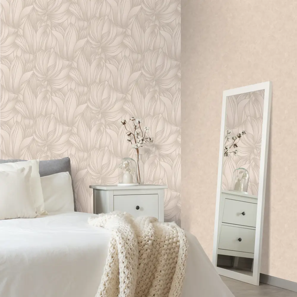 Обои флизелиновые Euro Decor Tulipe бежевые 1.06 м ED7120-01 88477342 STLM-2008024 - Вид №3