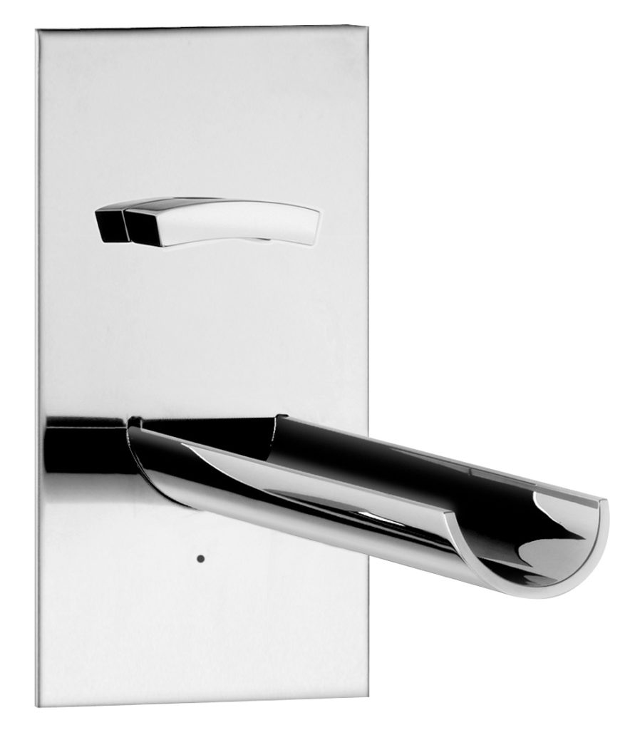 56539TT / 22 Смеситель для раковины настенный 220 мм. излив и смеситель на одной пластине, со встроенной коробкой, внутренними соединениями, системой регулирования потока, прогрессивным картриджем. Специальная печать на хроме. Bongio Acquaviva 56539TT/22
