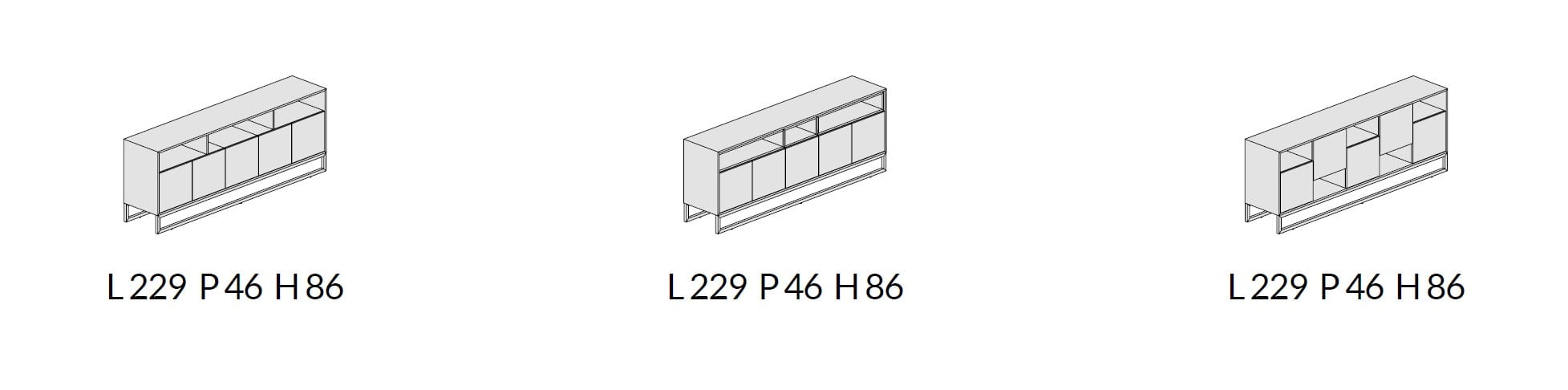 Низкая деревянная офисная мебель с распашными дверями About Office Bold58 ARCH-00066171 - Вид №2