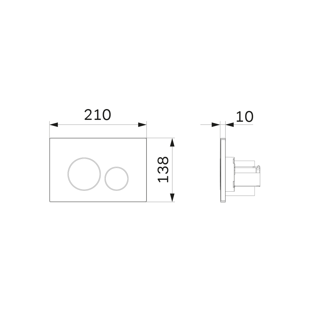 I049031 клавиша для инсталляции пневматическая пластик матовый никель AM.PM Pro L  - Вид №1