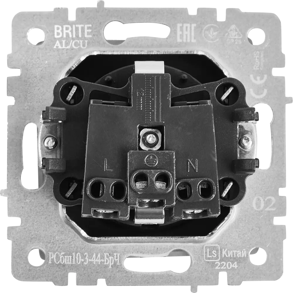 Влагозащищенная розетка IEK Brite с заземлением IP44 черная 87761549 STLM-1116708 - Вид №3