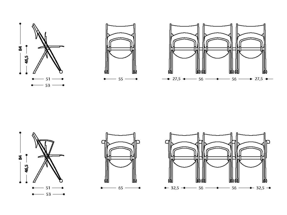 Складной стул для зала ожидания LAMM Conpass ARCH-00038319 - Вид №17