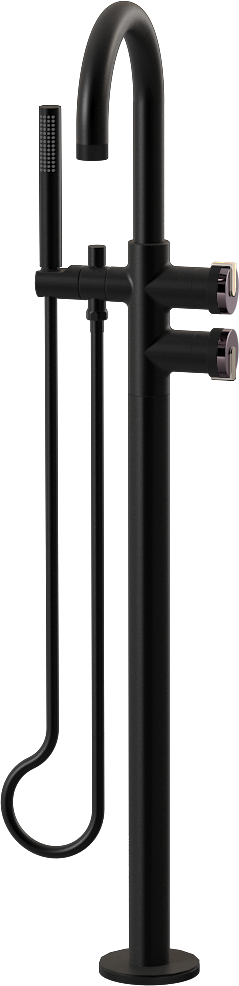 E-11554-R1OX-L1PN-MBK Смеситель напольный отдельностоящий (внешняя часть) GRAFF MOD+