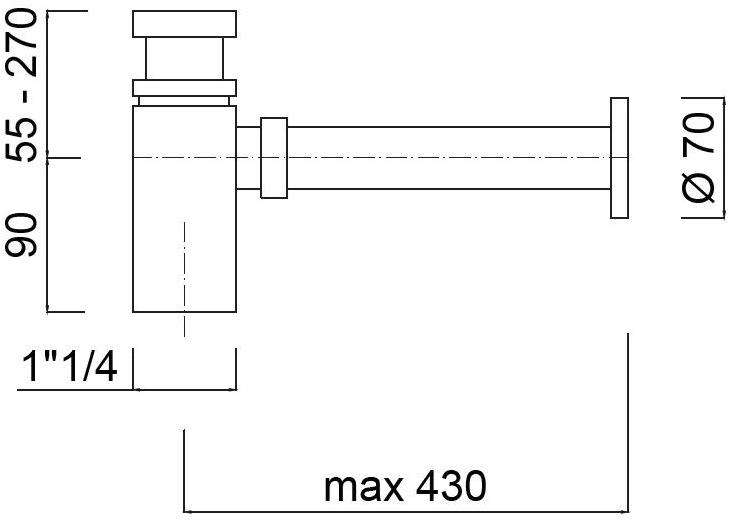 Rubinetteria Giulini Сифон для умывальника Ego F5109l - Вид №1
