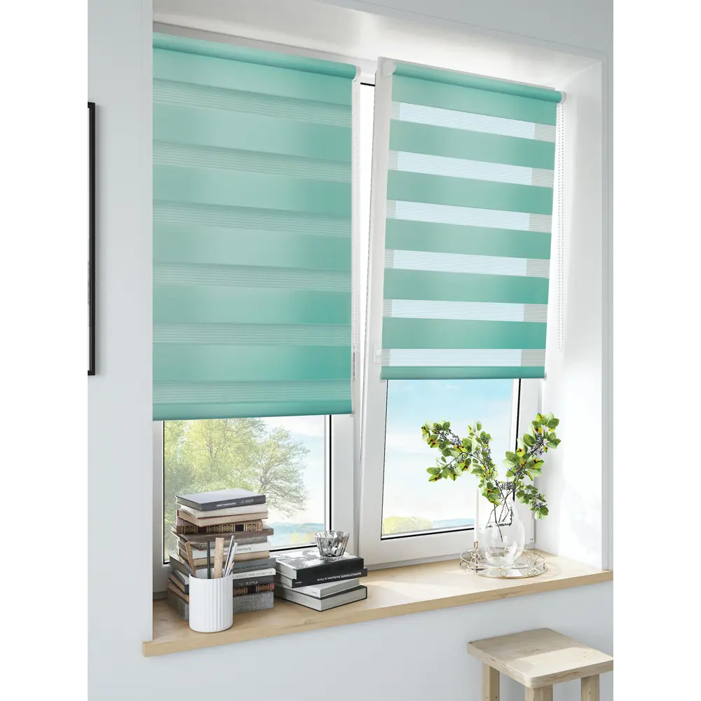 Штора рулонная день-ночь Inspire Peter 100x160 см бирюза Aqua 3 82691113 STLM-2168413 - Вид №12