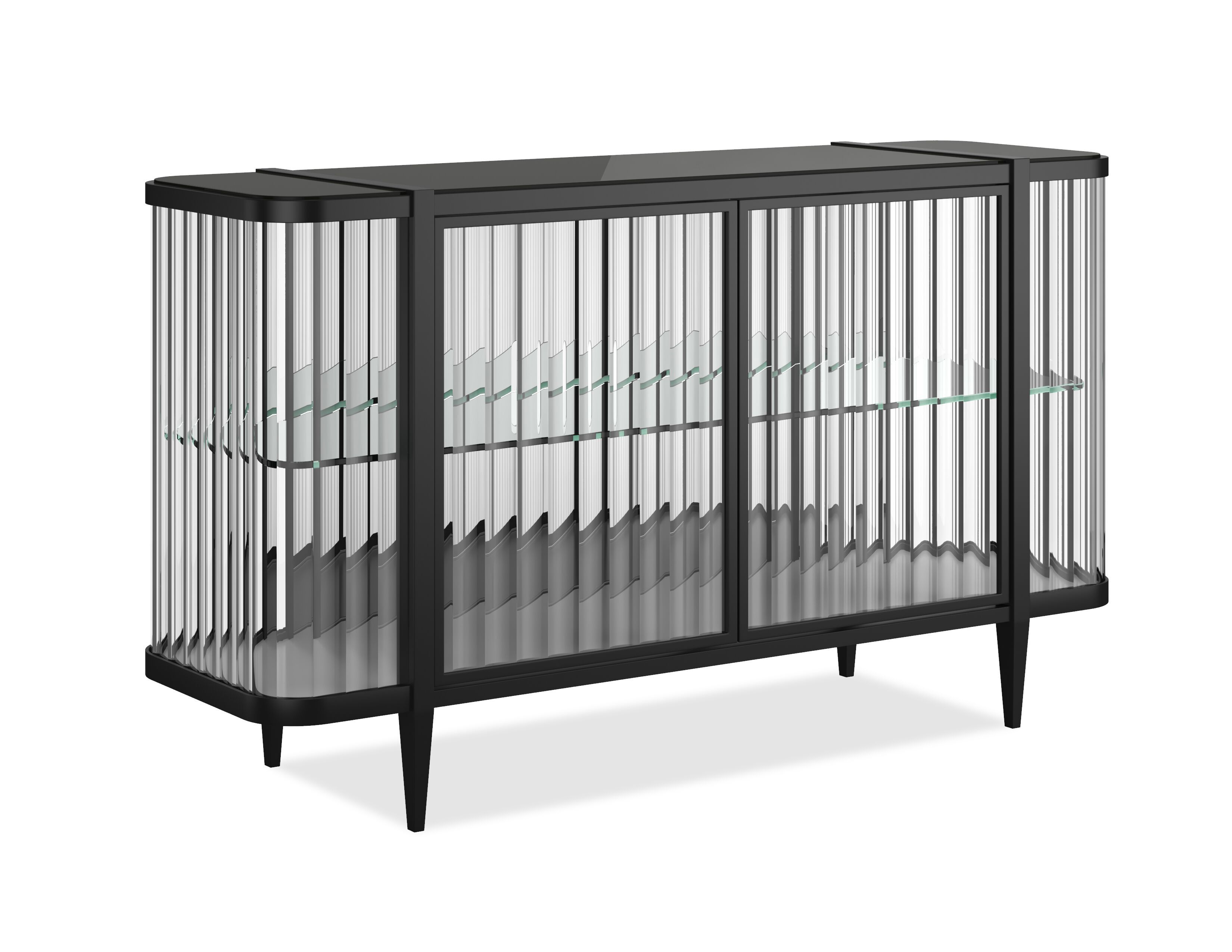 Стеклянный шкаф со встроенным освещением с распашными дверями Caracole STOP AND STARE ARCH-00037069 - Вид №14