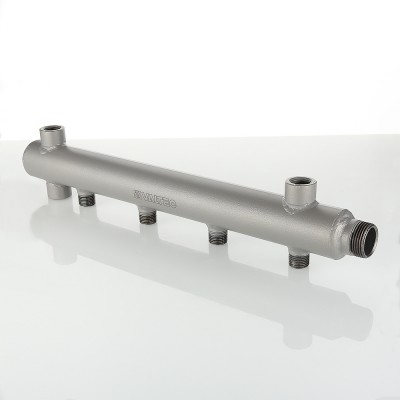 VTc.510.BS.060404 Коллектор из стали с межосевым расстоянием выходов 100 мм Valtec 1", 4 x 1/2"  - Вид №1