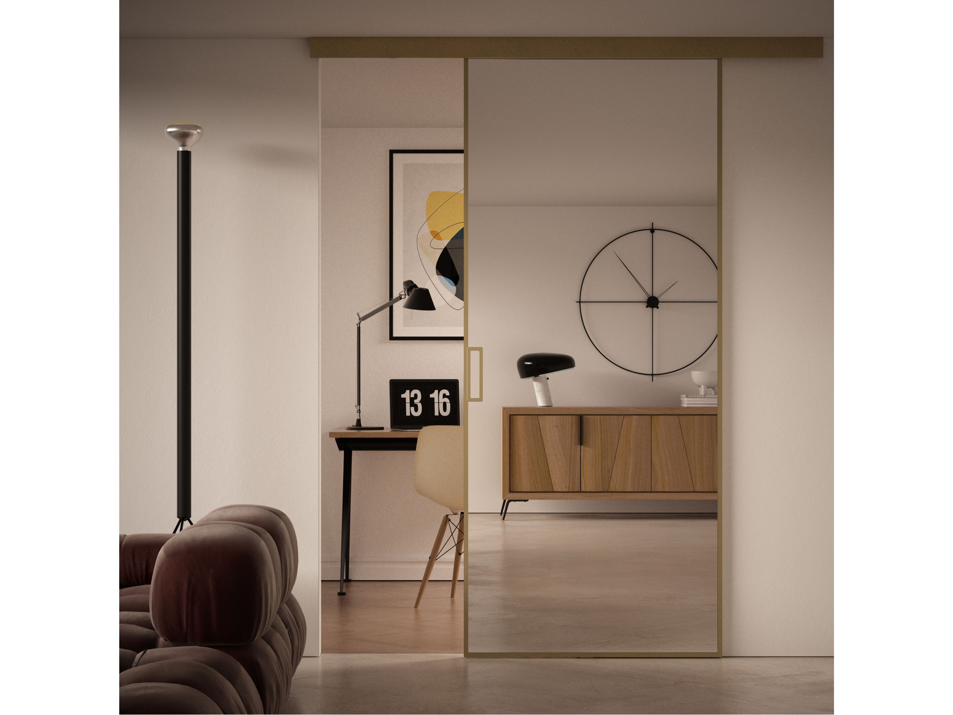 Зеркальная стеклянная раздвижная дверь DIERRE Lucenti ARCH-00035629