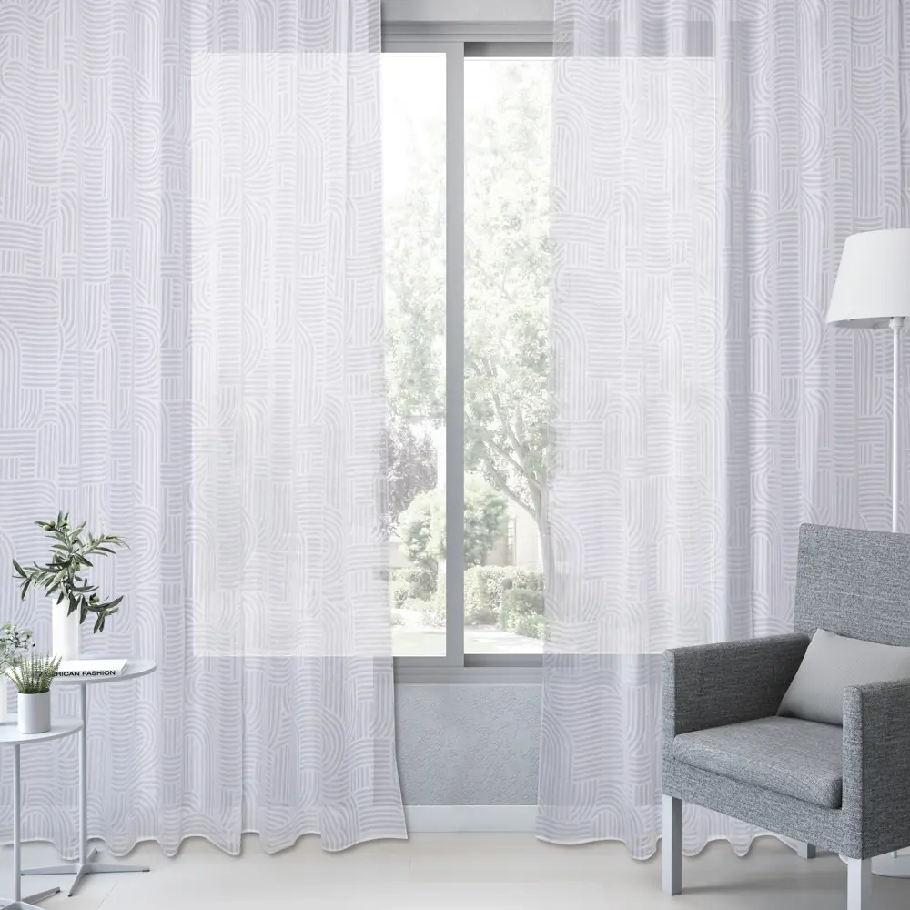 Тюль на ленте Inspire Maze 250x280 см цвет белый STLM-2004295 - Вид №6