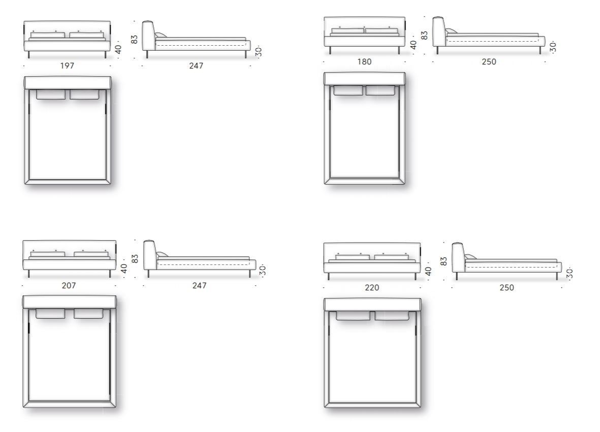 Двуспальная мягкая кровать из ткани DE PADOVA Erei ARCH-00022355 - Вид №4