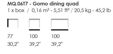 Fenabel Квадратный деревянный обеденный стол Gomo sun-id-1474741 - Вид №1