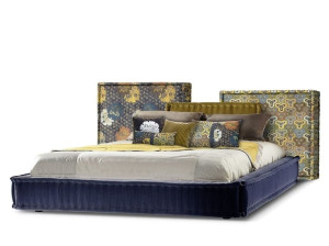 Мягкая кровать из ткани