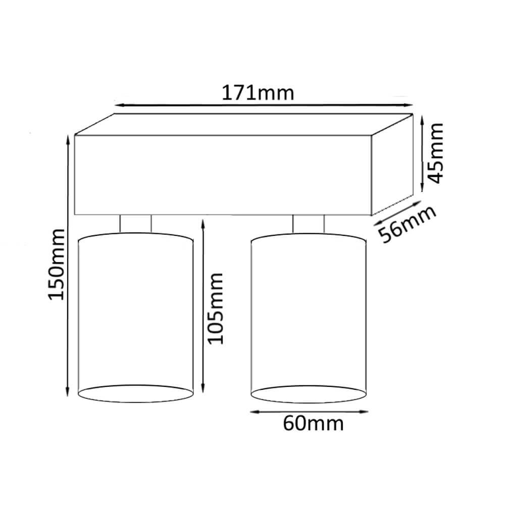 Спот потолочный светодиодный на 2 лампы графит Crystal Lux CLT 018W2 BL CRYSTAL LUX CLT 018 00-3926701 Черный  - Вид №1
