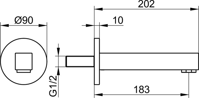 59045010001 Излив для ванны DN 15 KEUCO Edition 90 - Вид №3