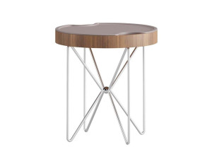 Круглый деревянный журнальный столик с подносом