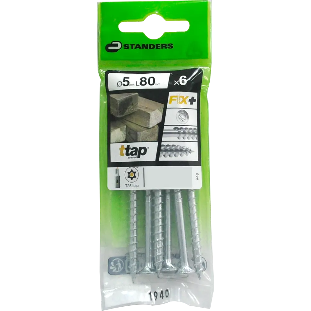 Саморезы для деревянного домостроения STANDERS T-TAP оцинкованные 5x80, 6 штук STLM-2096244 - Вид №2