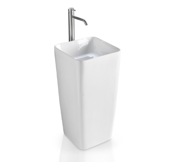 L506T0R0VT100 Раковина напольная ELITE SQUARE 420х420х870 мм без отверстия под смеситель Белый глянцевый AeT ITALIA