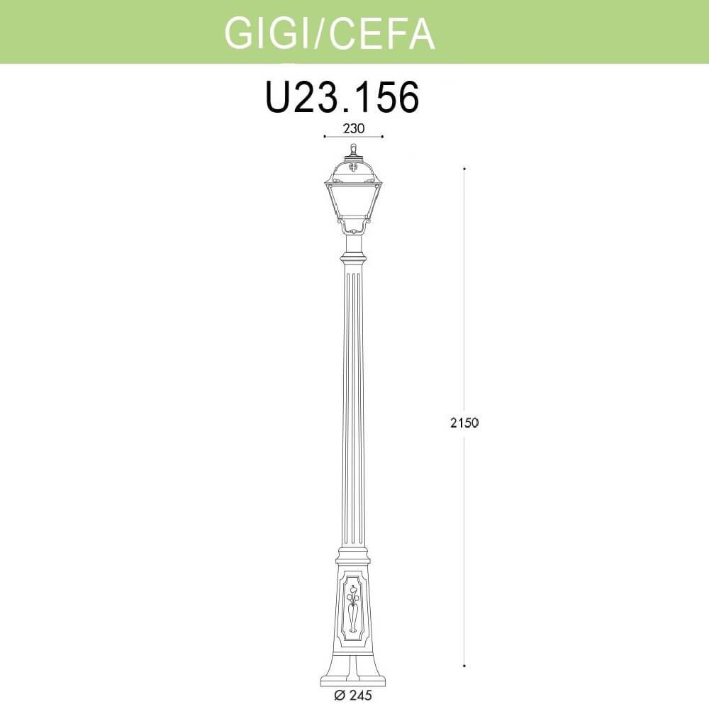 Уличный фонарь Fumagalli Gigi/Cefa U23.156.000.AXF1R FUMAGALLI ФОНАРЬ 268952 Черный  - Вид №1