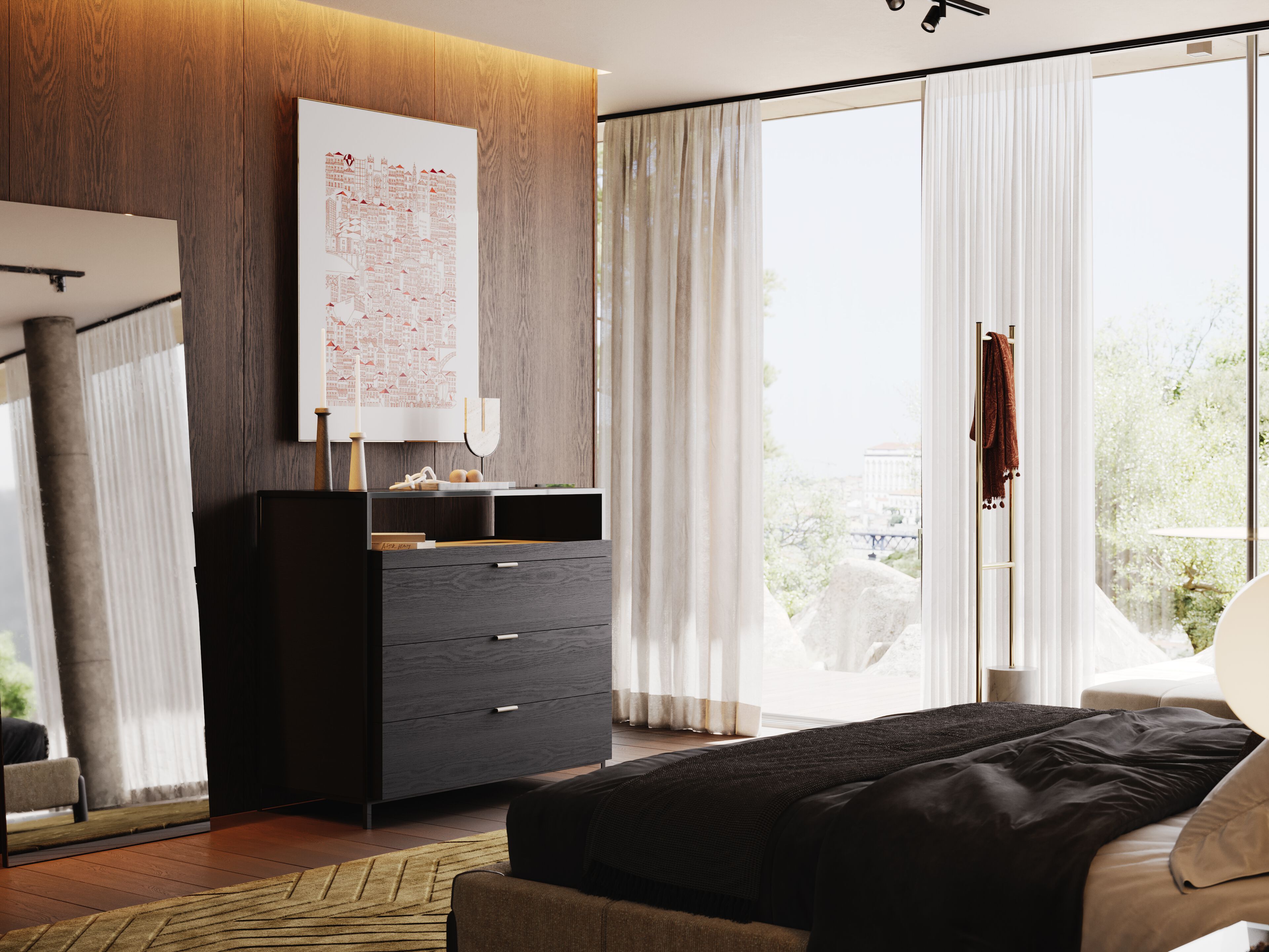 Деревянный и стеклянный комод Laskasas Canvas ARCH-00134706 - Вид №2