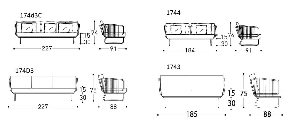 Диван из синтетического волокна с Витой веревкой Varaschin Вавилон ARCH-00069830 - Вид №12