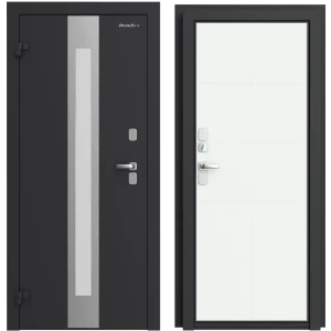 Дверь входная металлическая Термо 98x205 см левая вуд тангент белый