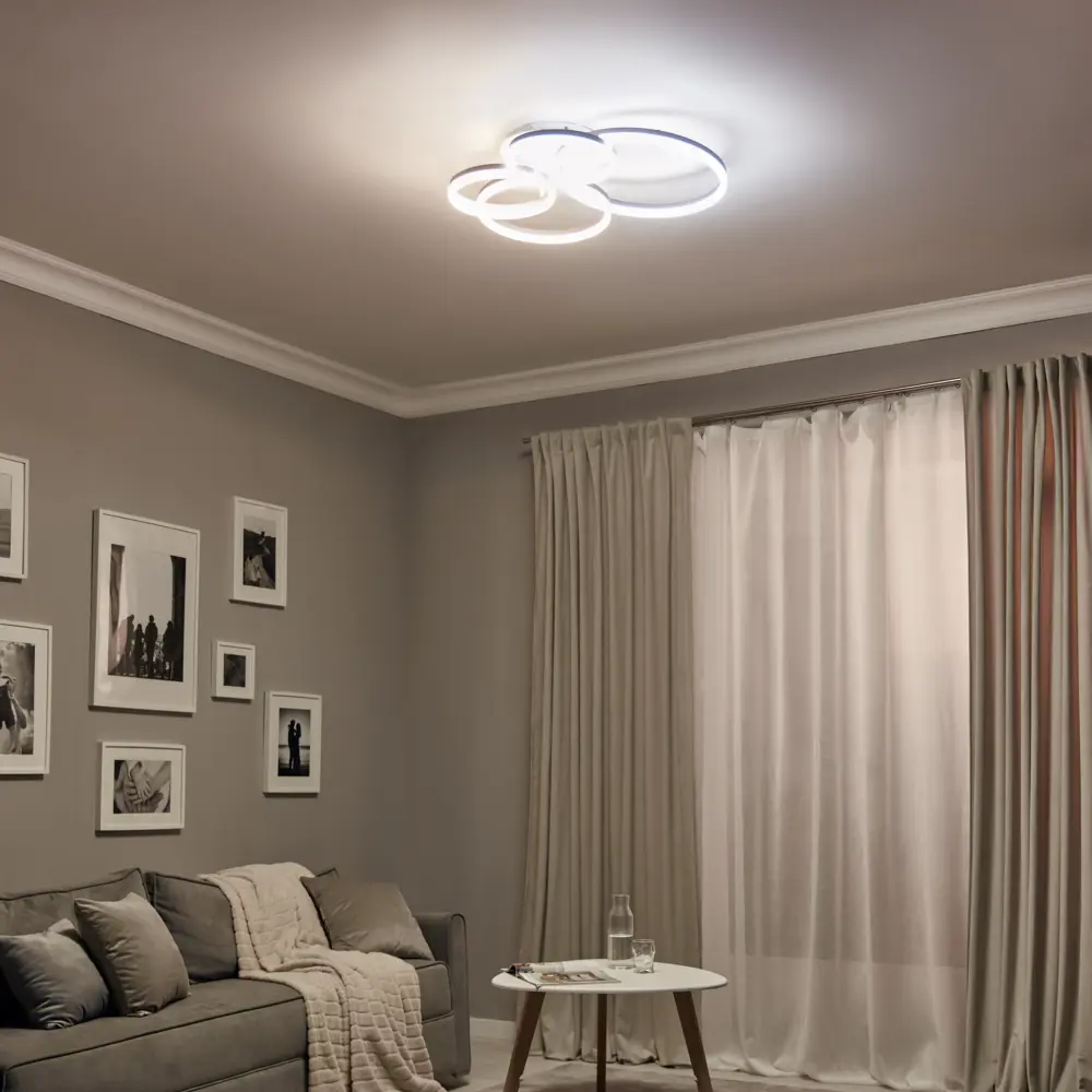 Люстра потолочная светодиодная диммируемая Ritter Eclipse 52084 3 с д/у 124 Вт 31 м² 2700К-6500К цвет белый/коричневый STLM-2110216 - Вид №14