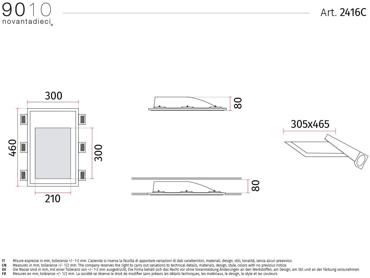 9010 novantadieci Встраиваемый настенный светильник из cristaly®  2416c  - Вид №2