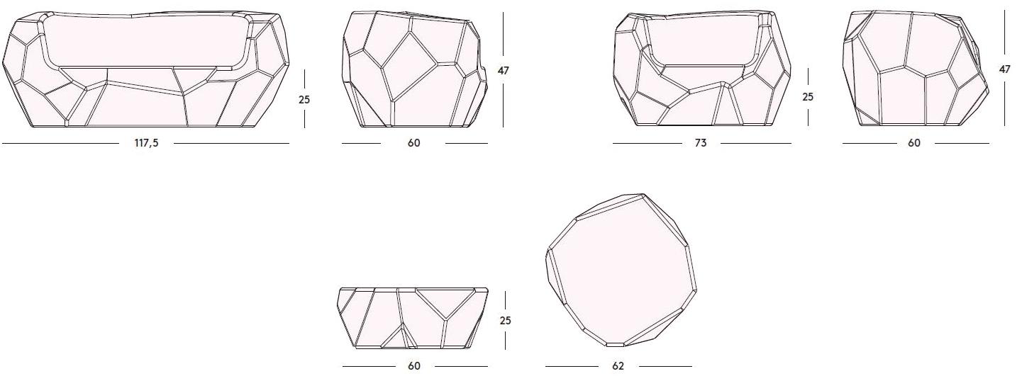Magis Кресло полиэтиленовое с подлокотниками Piedras sun-id-1465388 - Вид №3