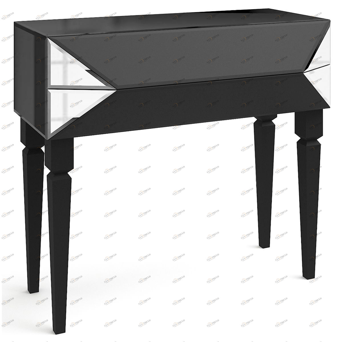 Консоль черная с ящиками и зеркальной отделкой "Роялти" GRAUM  304049 Черный 