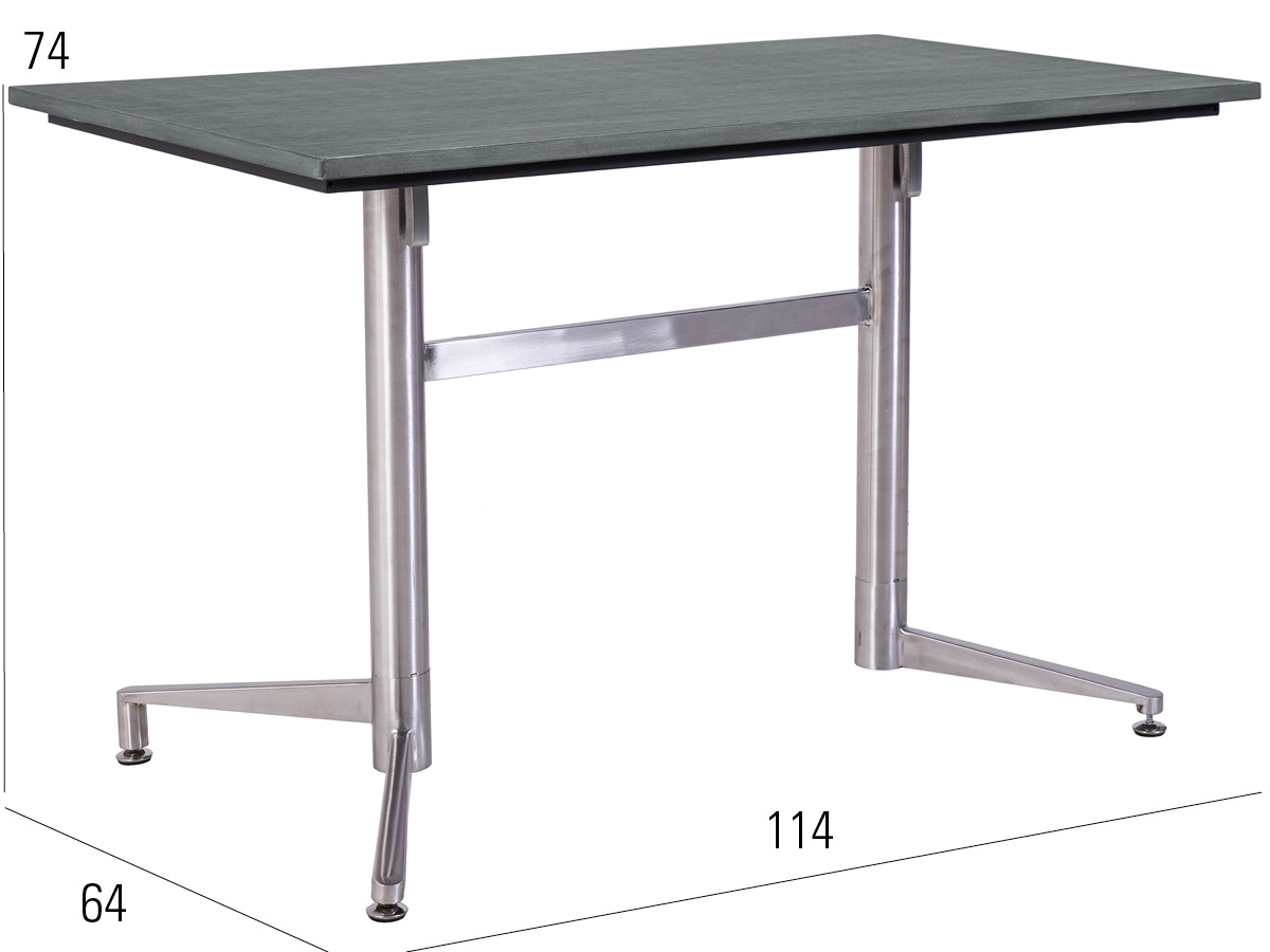 76.00.0078 Стол Победы Tradition Resysta stone серый 70 × 120 + каркас стола складной из нержавеющей стали Mbm Victory - Вид №2