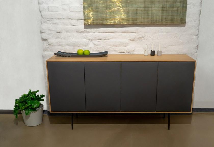 sixay furniture Комод деревянный с кожаными распашными дверцами Finn sun-id-1445651 - Вид №3