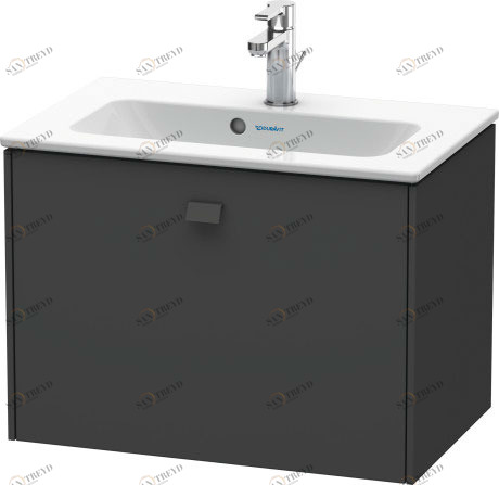 BR401004949 Тумбочка подвесная компакт Brioso #BR4010 620 x 389 мм Графит матовый, декор Duravit