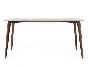 Обеденный стол стеклянный с ножками дуб тобакко 160 см Floyd THE IDEA  210041 Коричневый;прозрачный