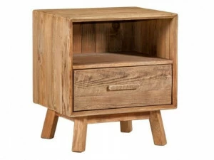 Arrediorg.it® Квадратная прикроватная тумбочка из массива дерева с ящиками Woodside Ah621 night stand