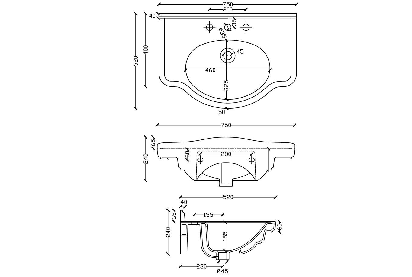 Керамическая встраиваемая раковина Gaia Mobili Complements ARCH-00032430 - Вид №2