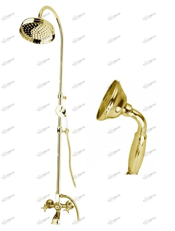 Душевая стойка со смесителем, с изливом, верхним и ручным душем CEZARES NOSTALGIA-CVD-03/24-M