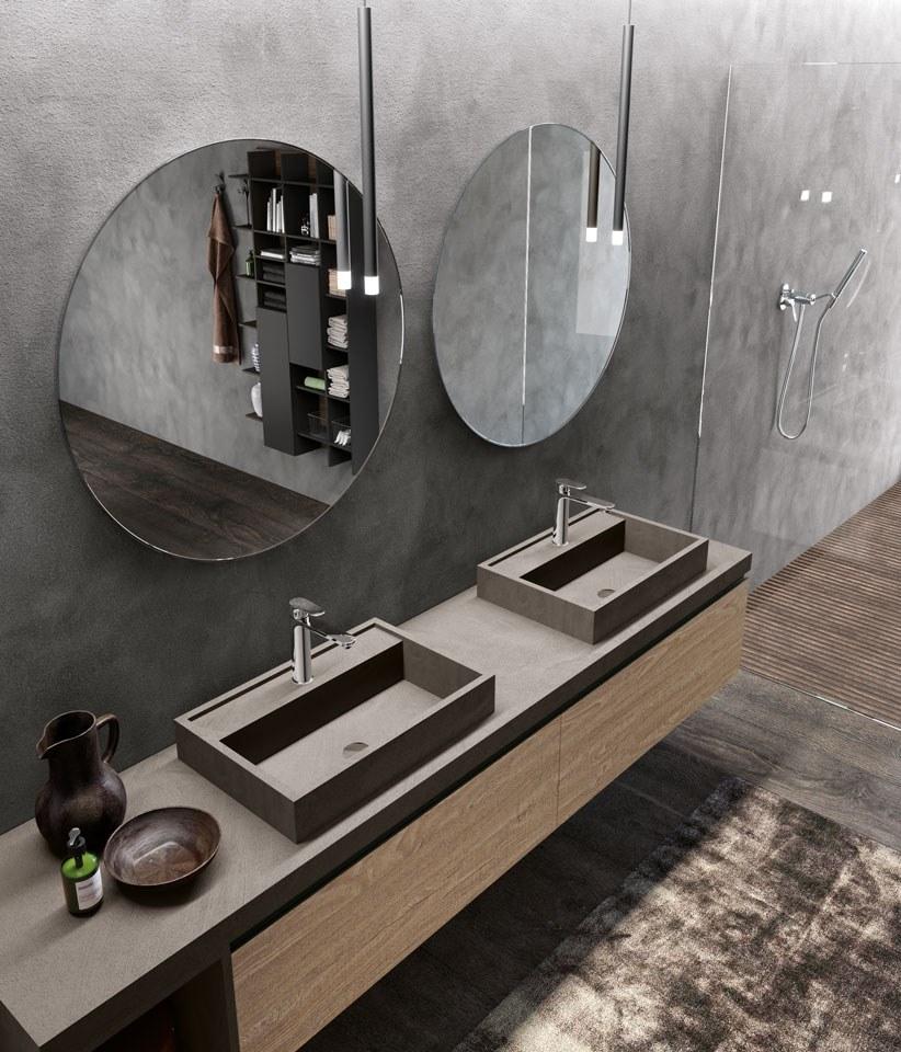 Archeda Тумба под умывальник из дерева с зеркалом Linea sun-id-1364458 - Вид №2