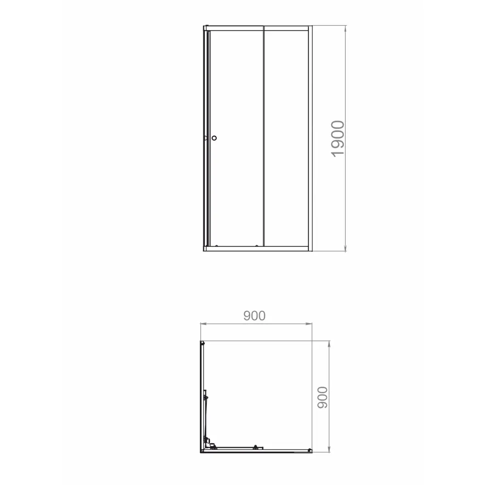 DOMANI-SPA Cube - угловой душевой бокс с раздвижными дверями 90×90 см 89364002 STLM-0984321 - Вид №8