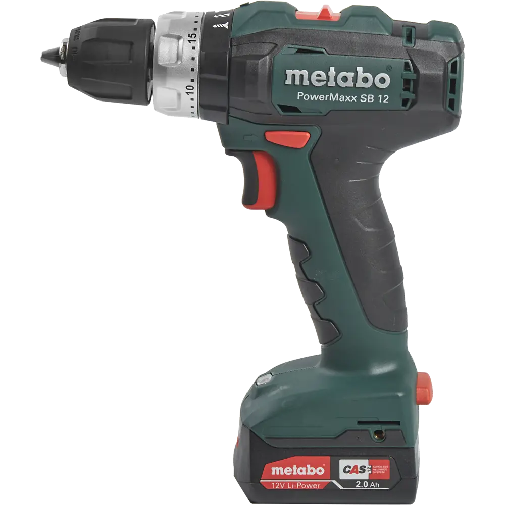 Дрель-шуруповерт аккумуляторная ударная Metabo PowerMaxx SB 601076500, 12 В Li-ion 2х2 Ач 82334541 STLM-2046302  - Вид №1
