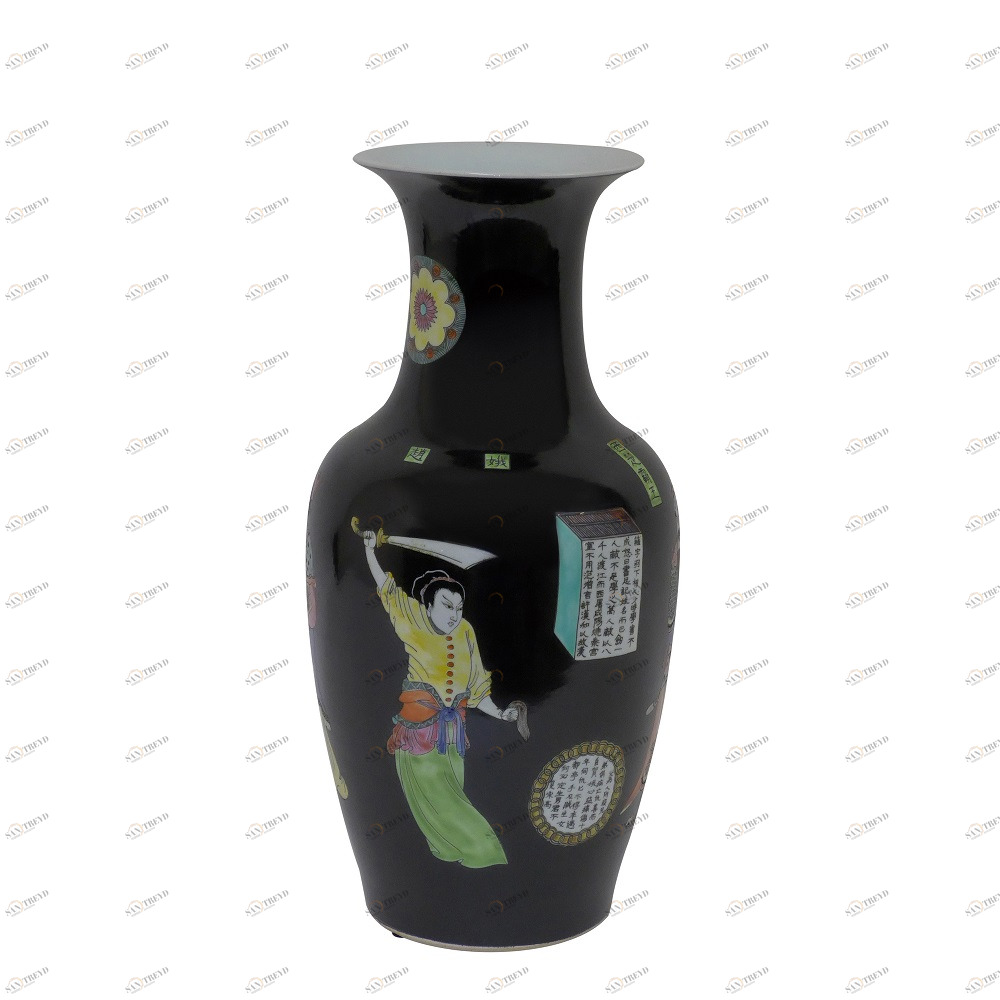 Ваза фарфоровая черная 46 см Stratus BUREAU ДИЗАЙНЕРСКИЕ 262984 Черный 