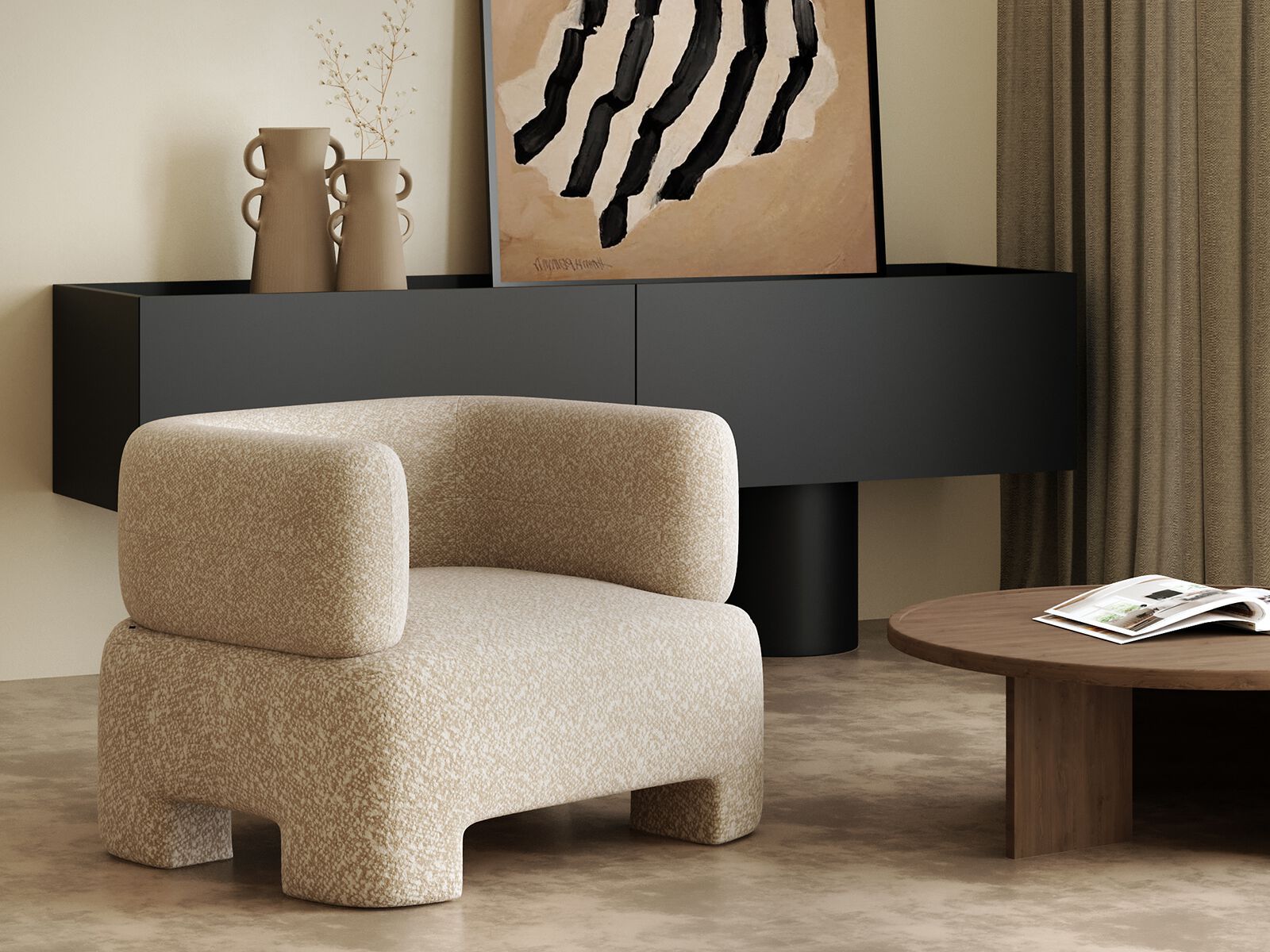 Тканевое кресло с подлокотниками ANA ROQUE INTERIORS ARCH-00122585 - Вид №1