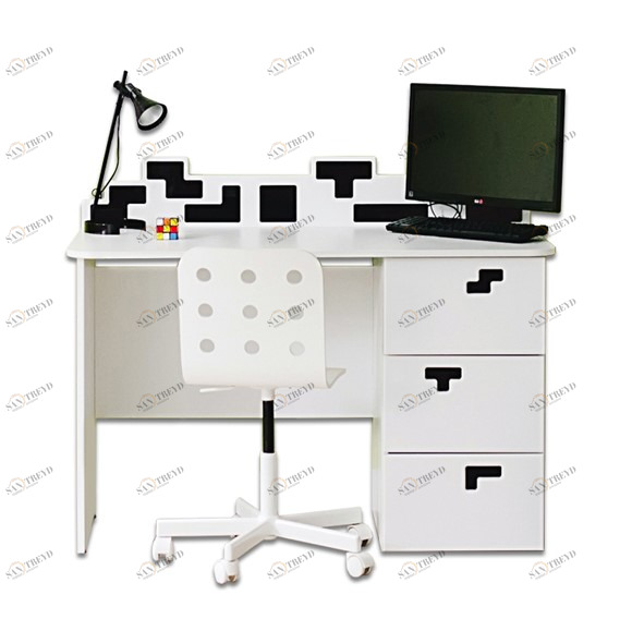 Детский письменный стол с ящиками левый "Продленка" МАНДАРИН ПРОДЛЕНКА 178743 Белый Santreyd 