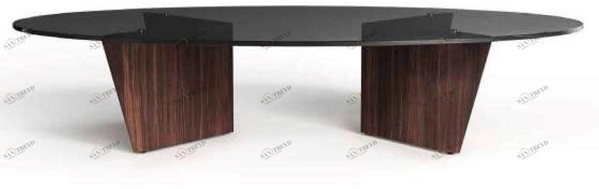 Now & Future Овальный журнальный столик из дерева и стекла sun-id-1494258