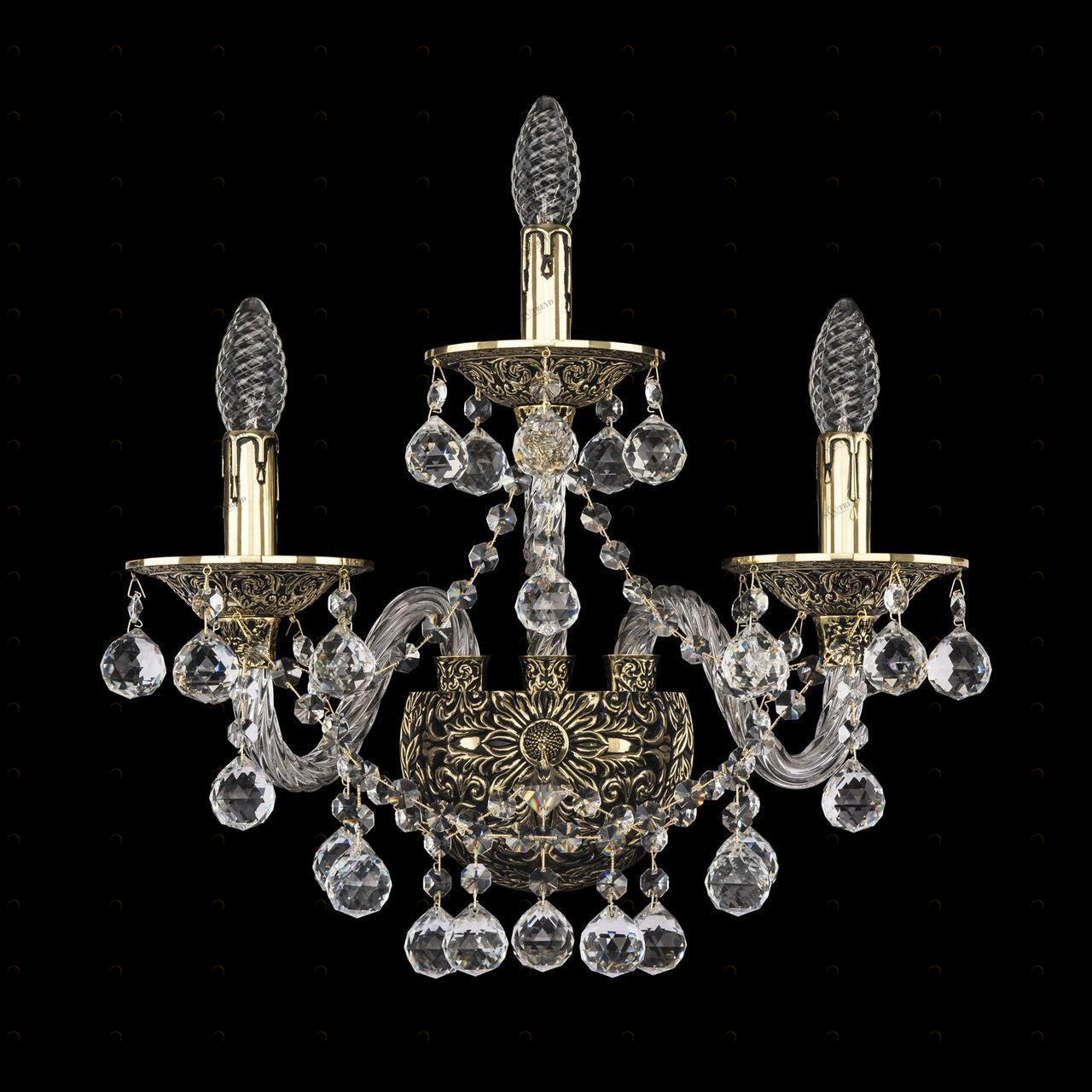 Бра настенное золотистое Bohemia Ivele 16109B BOHEMIA IVELE СВЕЧА 00-3889061 Золото 