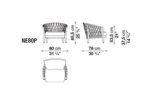 Тканевое садовое кресло с подлокотниками B&B Italia Outdoor Erica ' 19 ARCH-00116833 - Вид №3