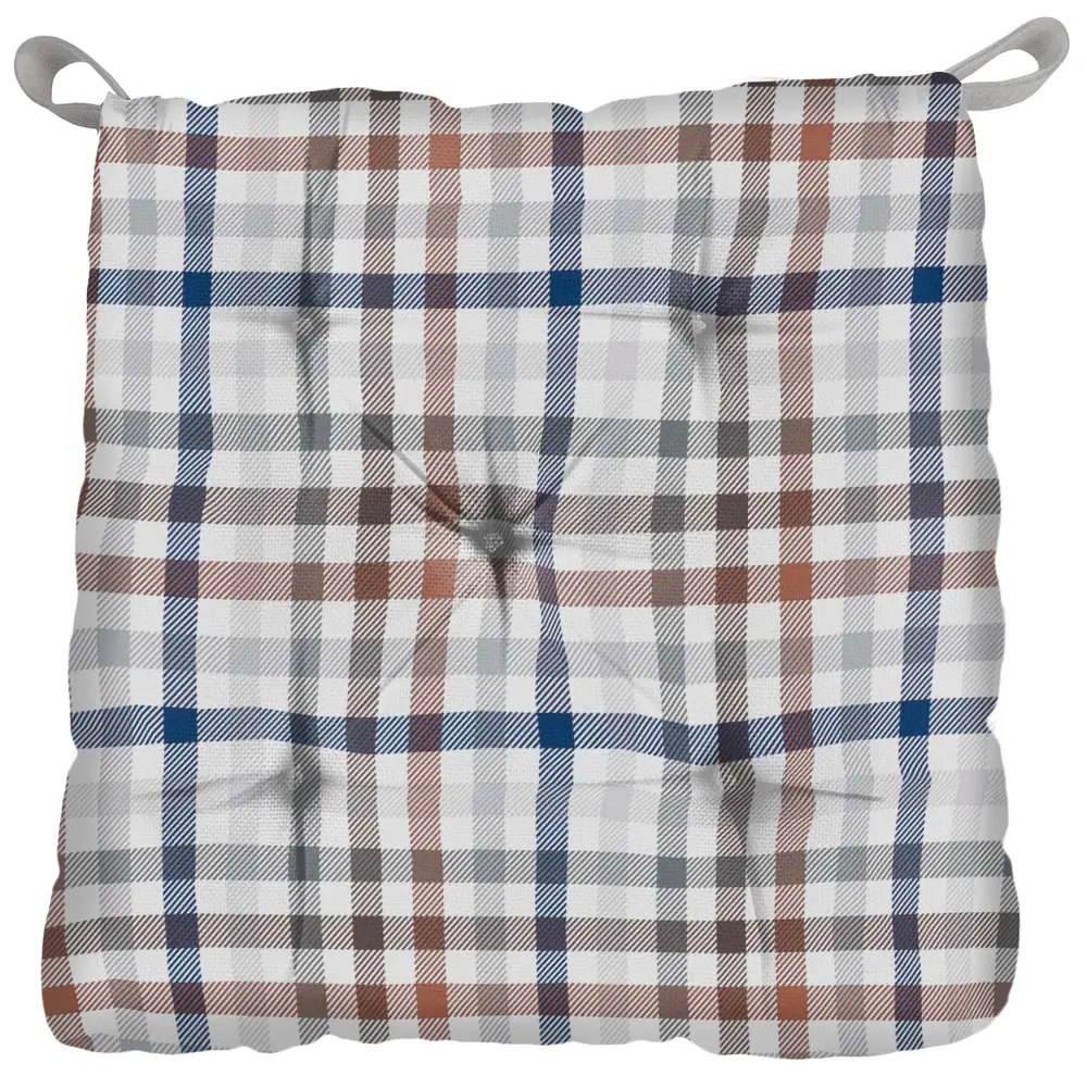 Сидушка Тартан 40x35 см цвет серый LINEN WAY STLM-2013317