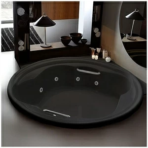 Ванна Gruppo treesse Ninfa V6597-C чёрная с гидромассажем круглая большая