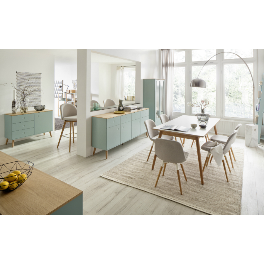 Сервант Tenzo Dot, 86х192х43 см, дуб, зеленый 1678676 - Вид №2