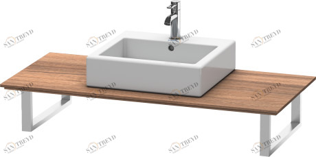 XL025C07979 Консоль для накладных раковин и встраиваемых умывальников, для пристенного варианта X-Large #XL025C 550 мм Орех натуральный, декор Duravit