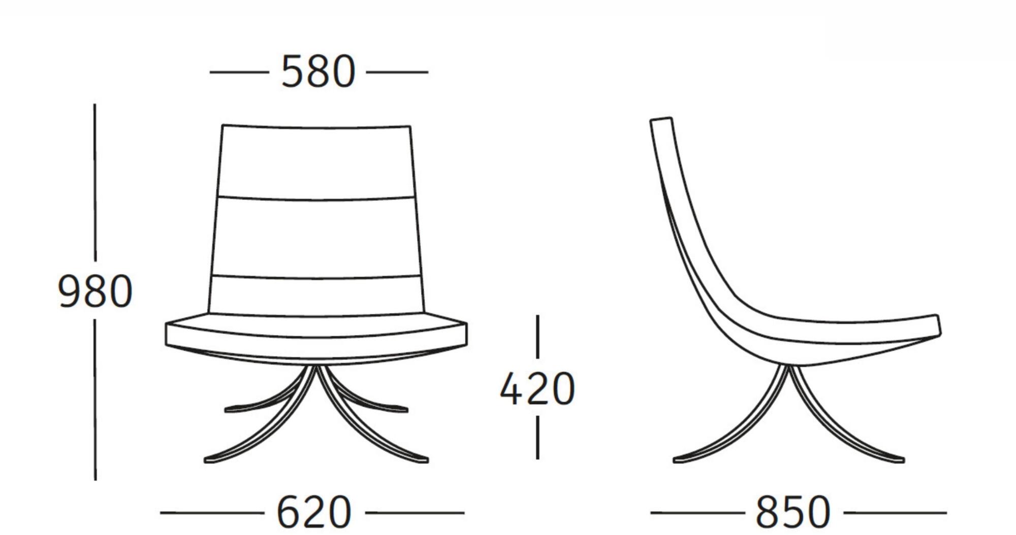 ROSSIN Кресло из акриловой ткани с высокой спинкой Sinuè sun-id-1481655 - Вид №2
